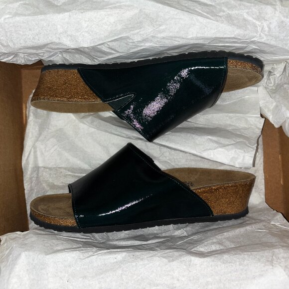 NEW | BIRKENSTOCK Pappillio NamicaTex Glossy Dark GREEN Narrow EU 38 - Picture 2 of 8